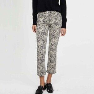 Veronica Beard Women's Snakeskin Print High Rise Baby Boot Cut Jeans 2/26